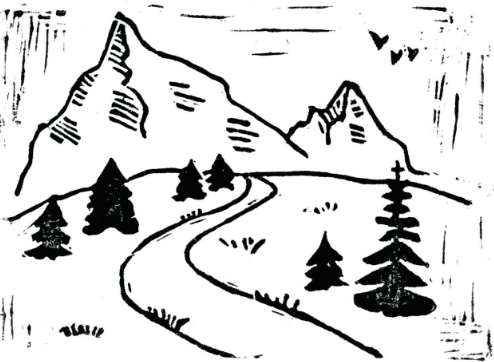 Je me suis inspiré d'une photo pour réaliser cette linogravure. C'est la première linogravure où j'ai essayé d'ombrer des éléments de la gravure en laissant de la matière.